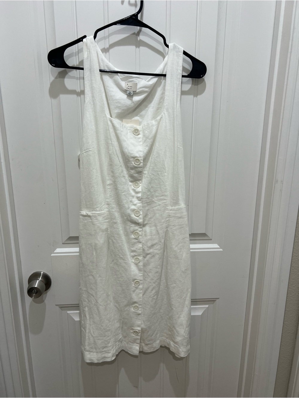 a new day White Button-Front Dress